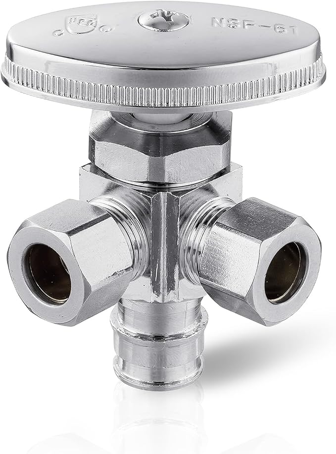 1PC EFIELD PEX-A Expansion Angle Stop Valve, Chrome Plated-VALVE067 by EFIELDPEXTUBING