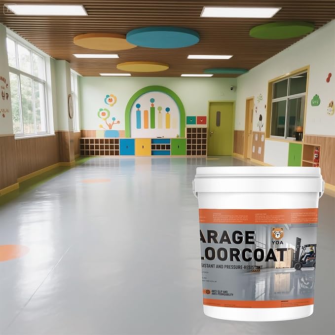 YOA Professional Concrete Garage Floor Paint, Acrylic Resin Coating, Light Gray - Image 8