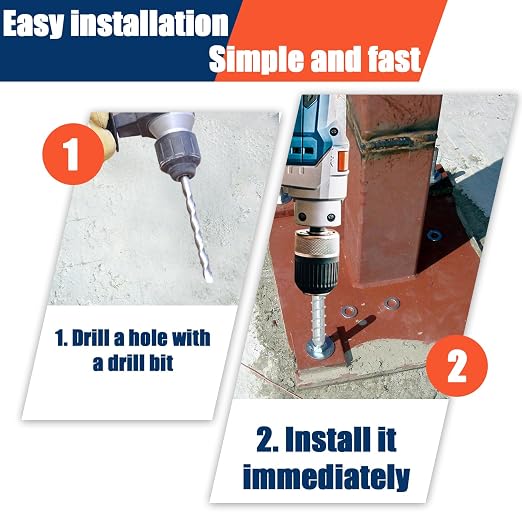 Tandefio 80 Pack 3/8 x 5 Concrete Anchors and Screw Kits Galvanized | Large - Image 3
