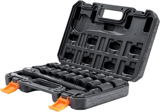 VEVOR 1/2" Drive Impact Socket Set, 23 Piece Socket Set SAE （7/16" -1"）& Metric - Image 10