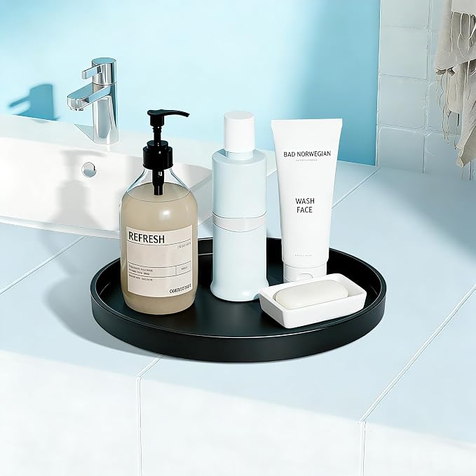 2 Pack 10" Bathroom and Vanity Tray, ABS Bathroom Counter Organizer, Coffee - Image 2