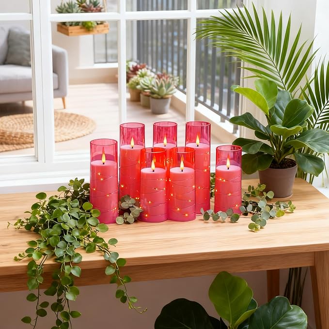 Flameless Candles, with Embedded Star String, Battery Operated Candles - Image 6