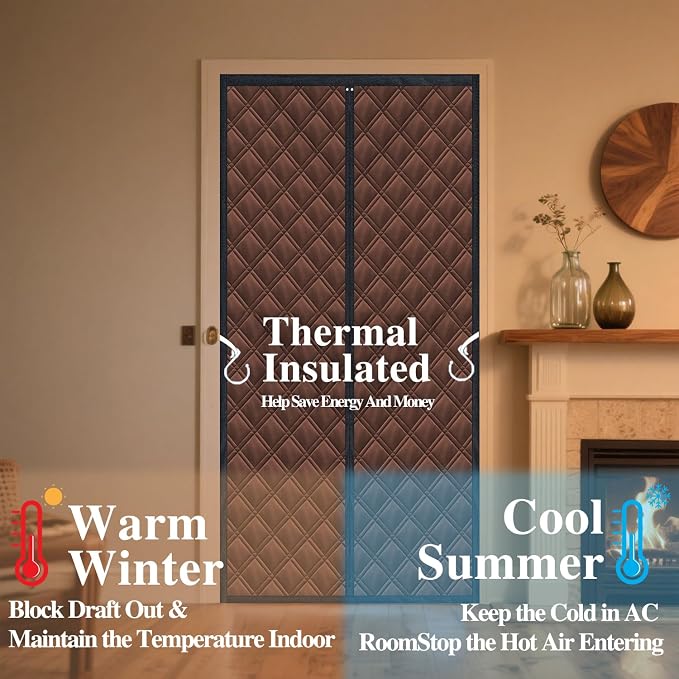 38"x83" 3-Layer Thermal Door Insulation Curtain & Temporary Door Insulation - Image 3