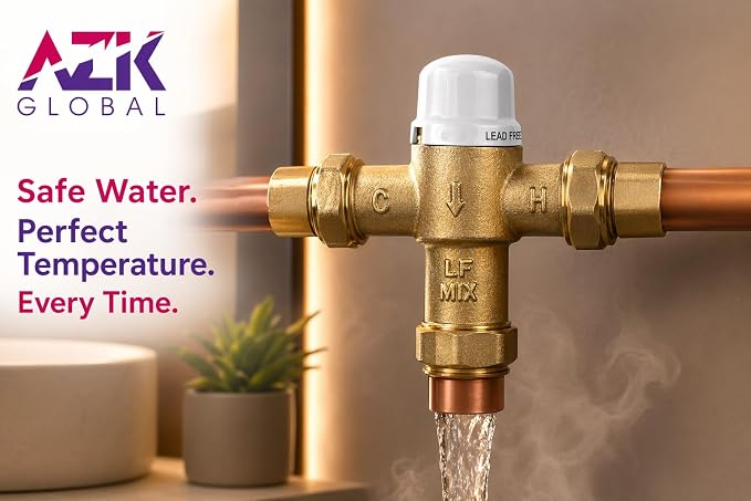 1/2" FNPT Type Thermostatic Mixing Valve, Cert: ASSE, NSF | TMV, Precise water - Image 6