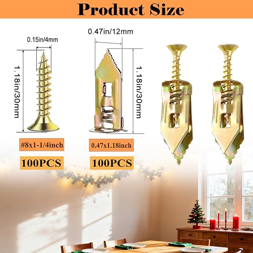 Self Drilling Drywall Anchors and Screws Kit, Wall Anchors - Image 2