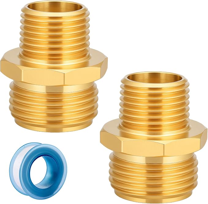Garden Hose Adapter Fittings Solid brass Connectors Hose conversion pipe by YELUN