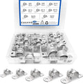 142 Pcs Pipe Strap Clamp Assortment Kit, 304 Stainless Steel 2 Holes Rigid Pipe by CUKAYO