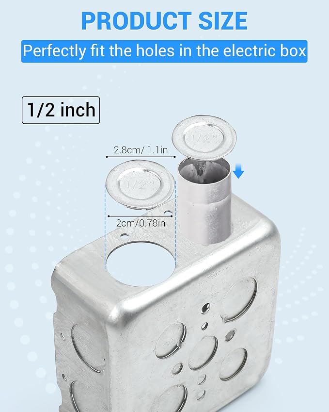 12 Pcs 1/2 Inch Knockout Plugs for Electrical Box Conduit Openings | Knockout - Image 2