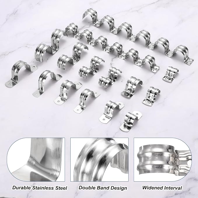 MECCANIXITY 52pcs Conduit Clamp 1 1/4 Inch 32mm, 1 Hole Stainless Steel Pipe - Image 4