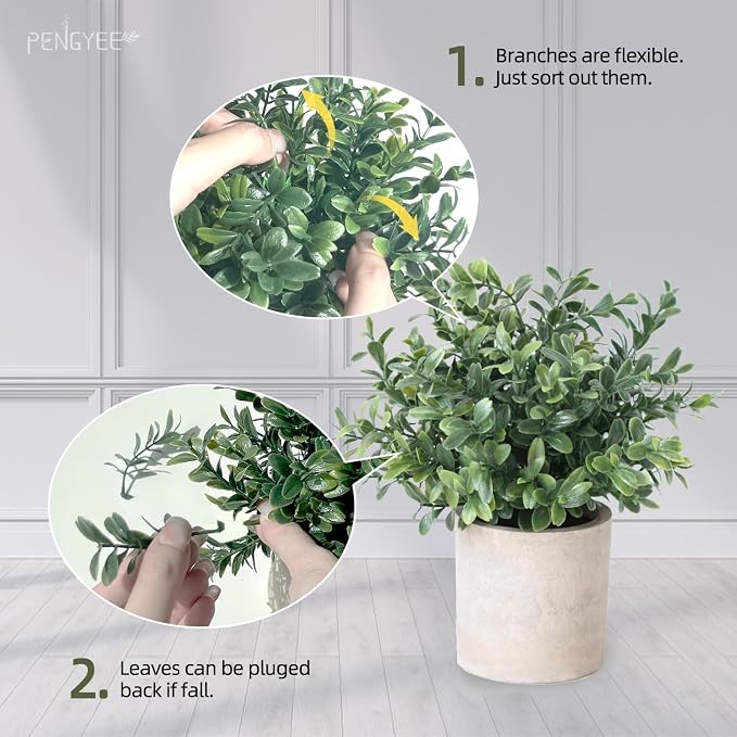 4 Pack Small Fake Plants in Pulp Pot - Image 5