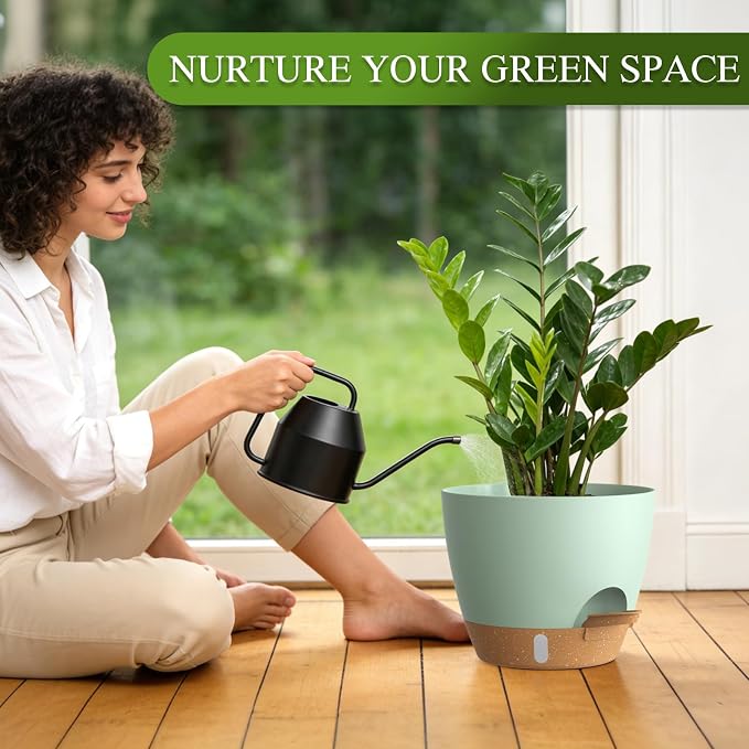 Self Watering Pots with Drainage Holes, 3 Pack 12/10/8 Inch Plant Pots with - Image 7