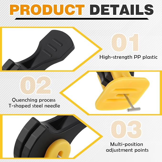 Nuanchu Tile Leveling System Kit 200 Reusable Tile Spacers + 200 1/16'' - Image 3