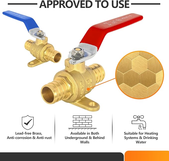 40PC HeSun 3/4 Inch PEX Ball Valves - Image 2