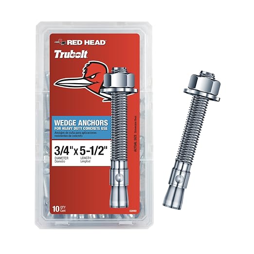 Red Head TruBolt 3/4 x 5-1/2" Heavy-Duty Wedge Concrete Anchors by Unknown