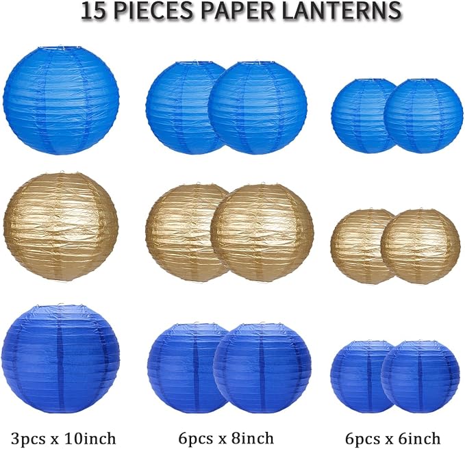 Paper Lanterns Party Decorations, Round Hanging Paper Lanterns Decorations - Image 2