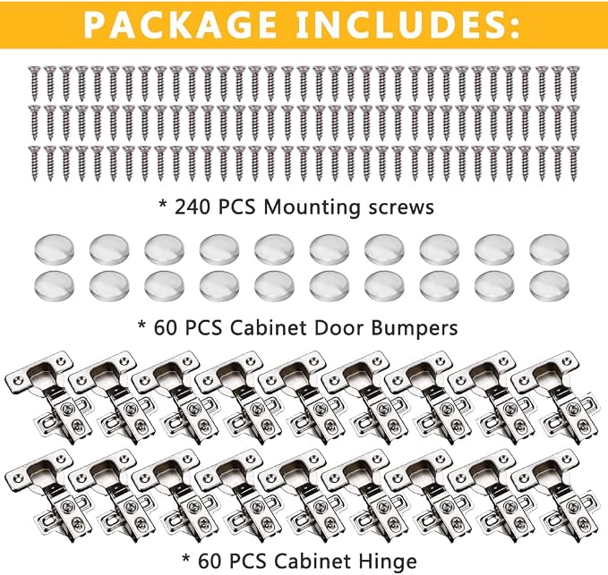 60 Pack Soft Close Cabinet Door Hinges - Image 7