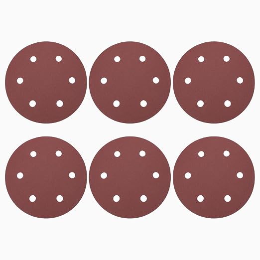 HARFINGTON 15 Pcs 9 Inch Sanding Discs 120 Grit Red Aluminum Oxide 6 Hole | by HARFINGTON