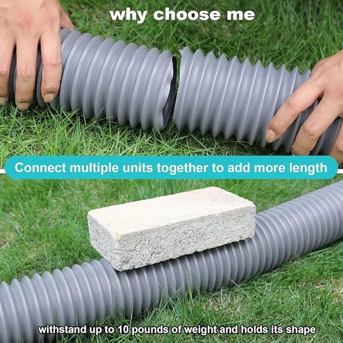 plusgutter Rain Gutter Downspout Extensions Flexible, Drain Downspout Extender - Image 3