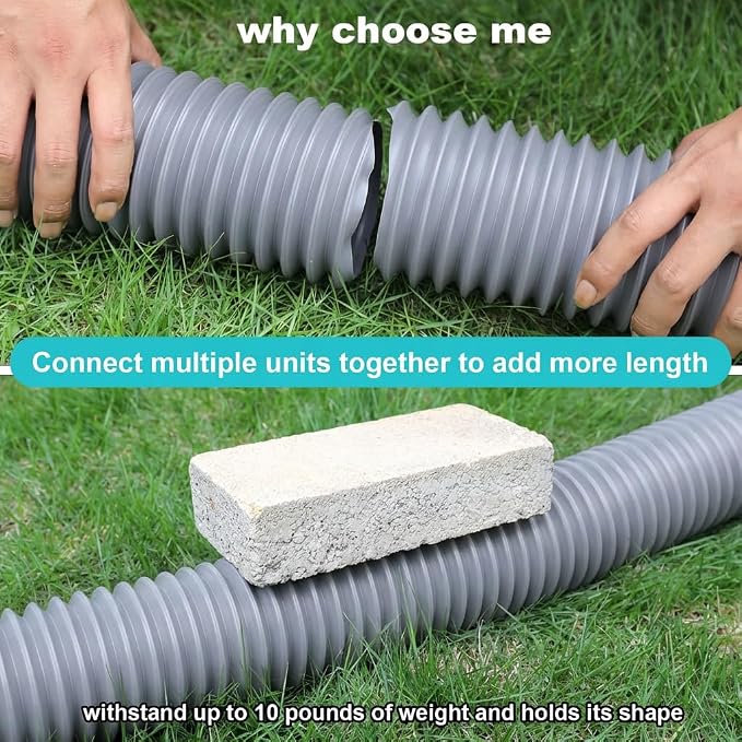 plusgutter Rain Gutter Downspout Extensions Flexible, Drain Downspout Extender - Image 3