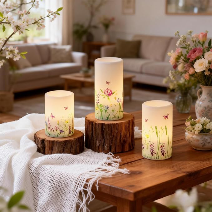 Butterfly Flameless Pillar Candles Battery Operated - Image 5