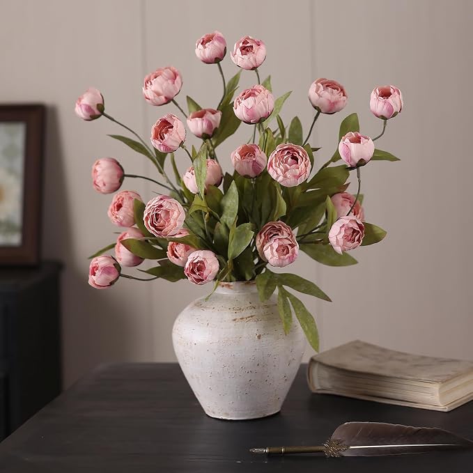 12 Pcs 27" Faux Silk Peony Artificial Flowers Stems - Image 4
