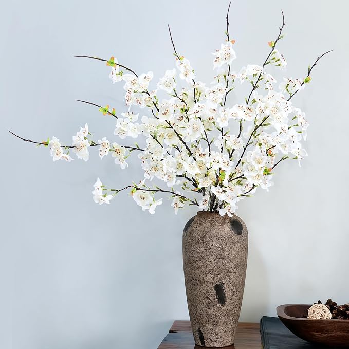 INXUGAO Artificial Cherry Blossom Branches Decor 6 PCS Fake Flowers Indoor | - Image 4