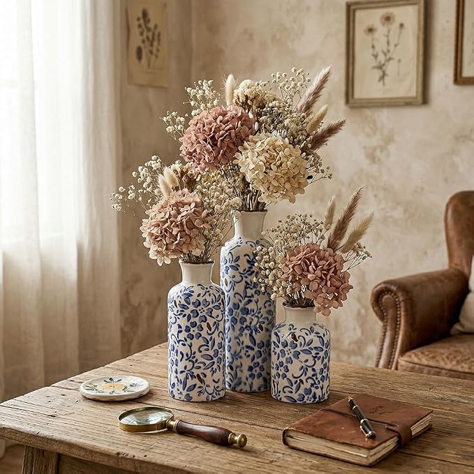 Chinoiserie Decor Ceramic Vases Set - Image 4
