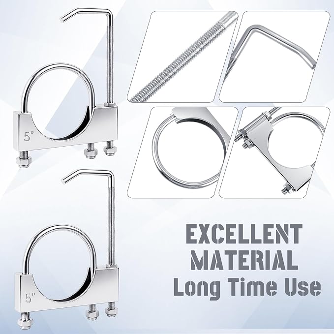 2 Pcs 5 Inch Universal Exhaust Clamp - Image 3