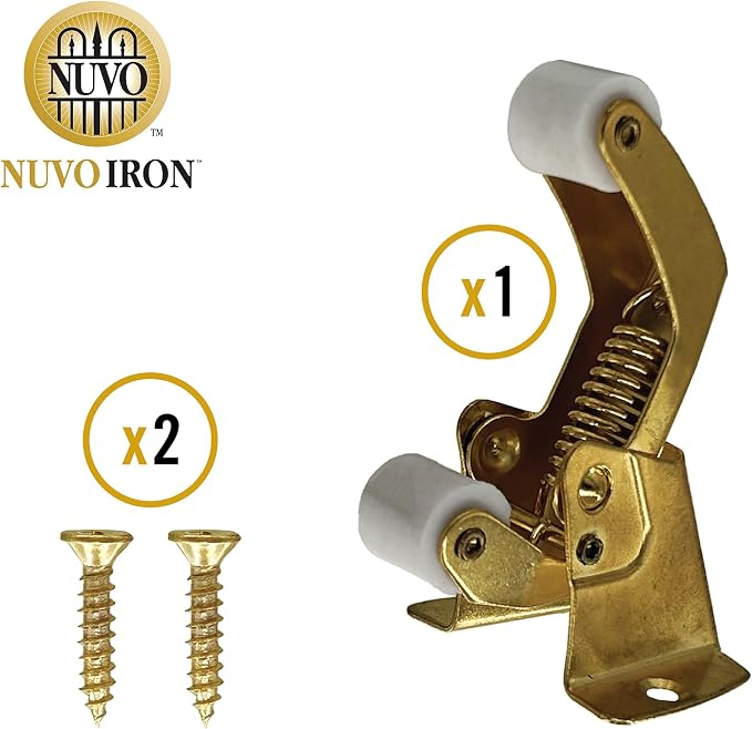 Nuvo Iron Brass Plated Screen Door Spring Loaded Catch - Image 4