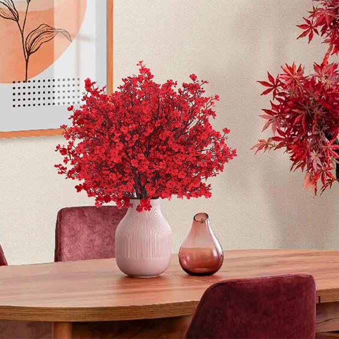 5 Pcs Fake Flowers, Real Touch Babys Breath Artificial Flowers, Full Baby - Image 3