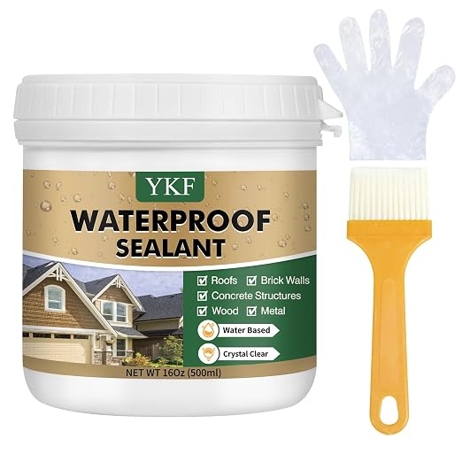 YKF Transparent Waterproof Sealant 16 Oz, Indoor & Outdoor Waterproof Coating by ProResultsDIYEase