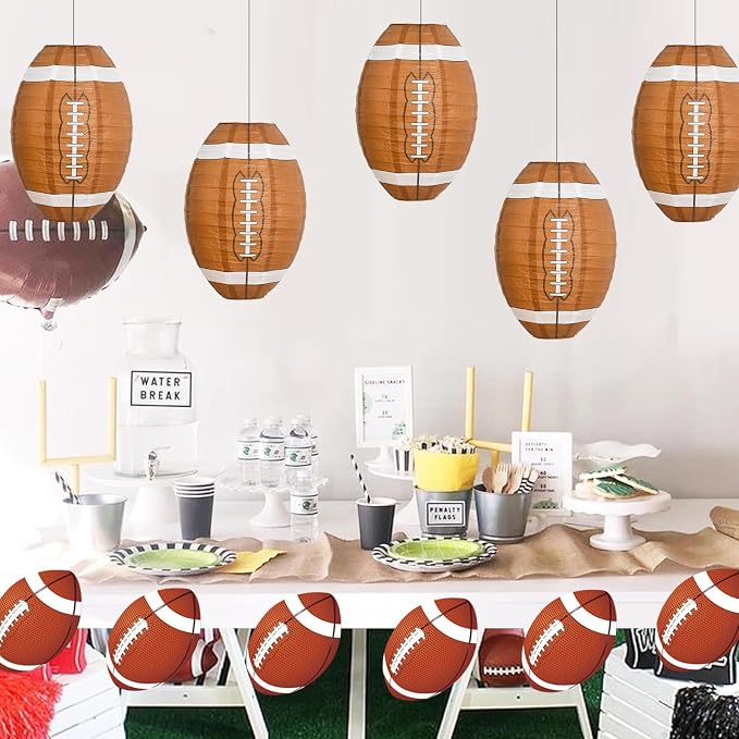 BEISHIDA 12 Inch Football Paper Lanterns 6 Packs Hanging Round Chinese Lantern - Image 4