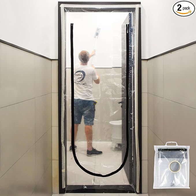 ROLLINGDOG Zippered Dust Barrier Door Heavy Duty Plastic Partition Sheet by ROLLINGDOG