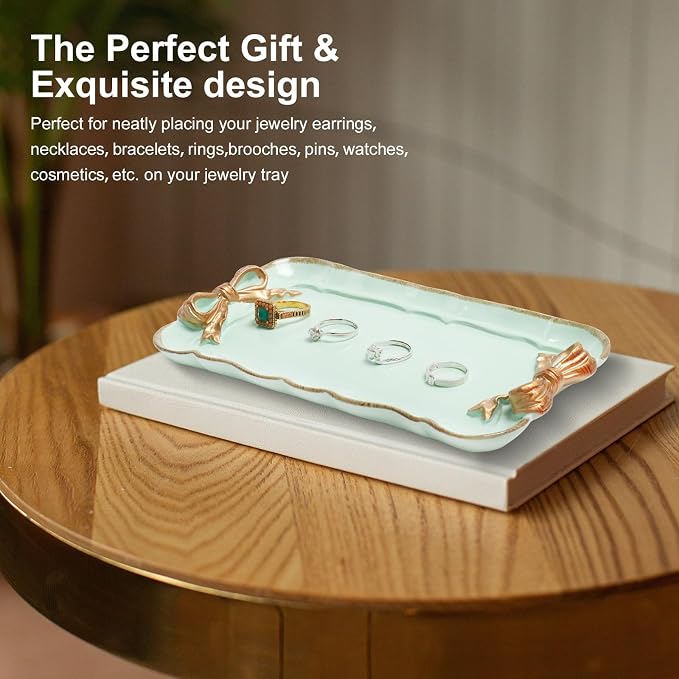 Warmtree Bow Jewelry Tray, Coquette Trinket Dish, Vanity Decor | Decorative Tray - Image 7