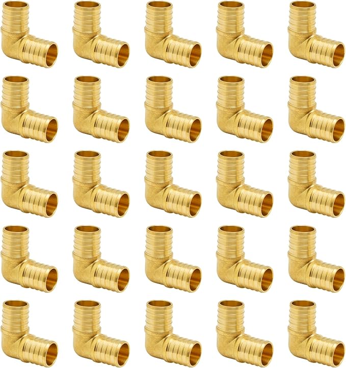 25-Pack 1 Inch PEX 90 Degree Elbow | Brass by SUNGATOR