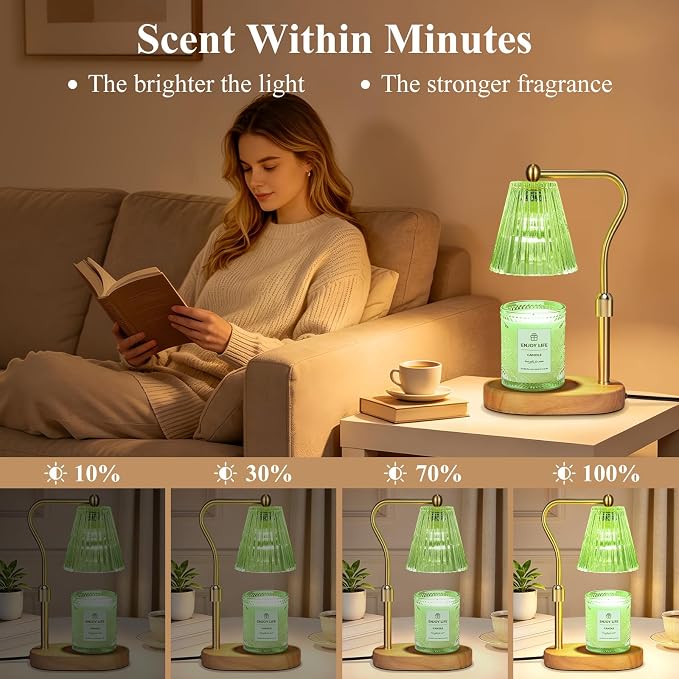 Green Candle Warmer Lamp with Timer Dimmer Adjustable Height, Birthday Gifts - Image 5