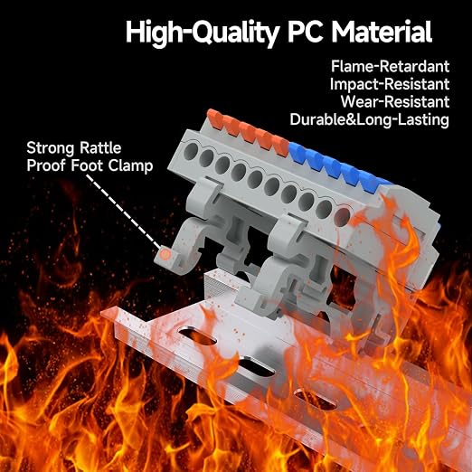 3Pcs Lever Wire Connectors, 2 in 10 Out, 4-2.5 mm² | 4-2.5 mm² Quick Wiring DIN - Image 4