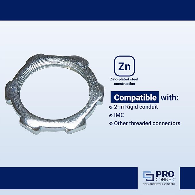 Sigma Engineered Solutions ProConnex 47106 Rigid Conduit Locknut 2-Inch - Image 4