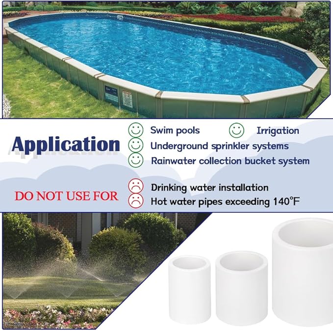 10PCS 3/4 Inch PVC Pipe Coupling Adapter Pipe Fittings Socket x Socket - Image 6