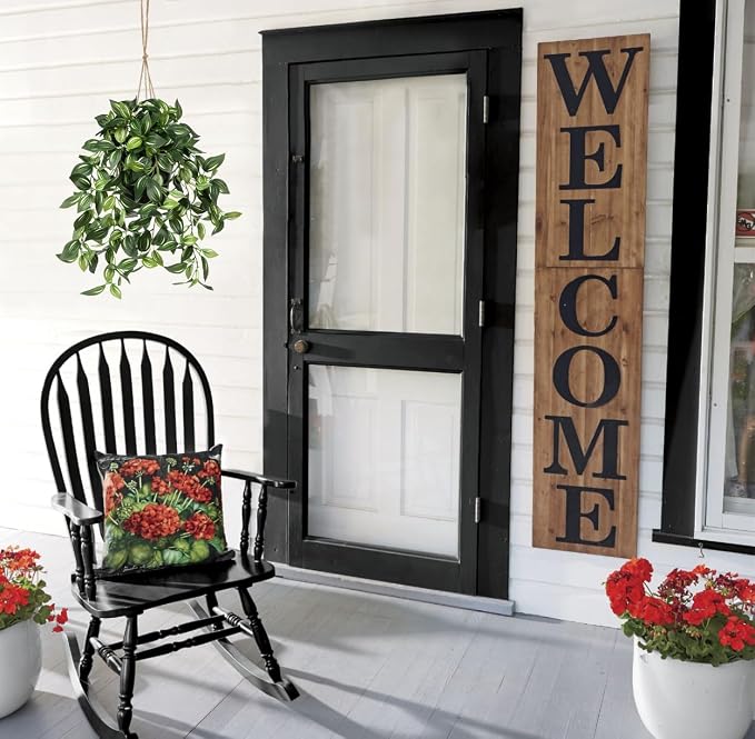 Briful Artificial Hanging Plants in Black Pot 17.7" Lifelike Trailing Faux - Image 6