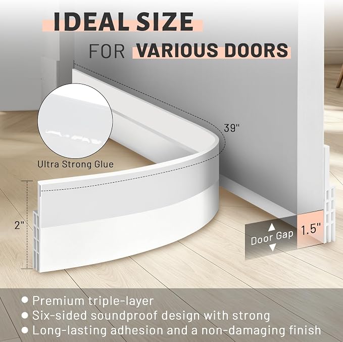Pterying 4 Pack Door Draft Stopper, Garage Window Noise Blocker, Cold Air - Image 2
