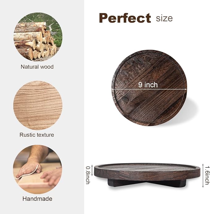Round Decorative Tray Farmhouse Kitchen Decor Soap Dish, Lightweight, Easy Clean - Image 2