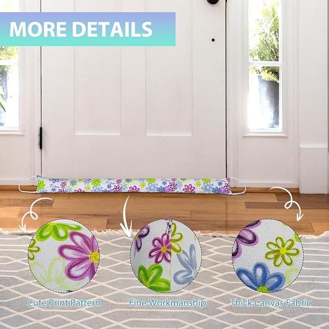 Weighted Door Draft Stopper, 2 Pack 32 Inch Under Door Blocker, Bottom of Door - Image 5
