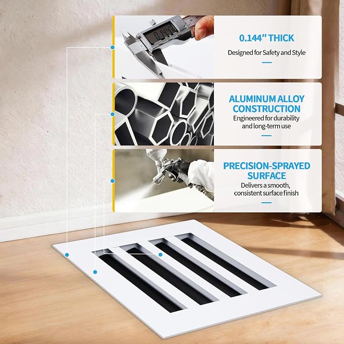 8x8 Modern AC Vent Cover, Decorative Air Vent Register Grille - Image 5