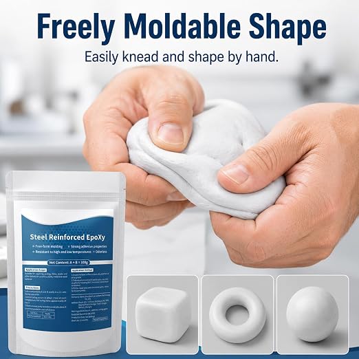 Steel Reinforced Epoxy Putty, Strong Clay Iron Adhesive, Waterproof 2-Part - Image 4