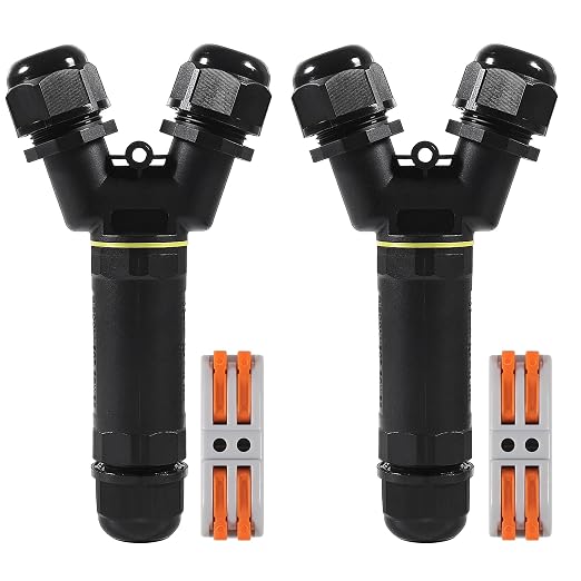 2PCS IP68 Waterproof Electrical Cable Connector, Outdoor 2 Way Y Shape Junction by MELIFE
