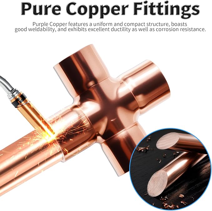 2 Pcs Union Cross Copper Fitting, 1/2 In, ID 12.7 mm, Wall 1.2 mm | Cupreous 4 - Image 4