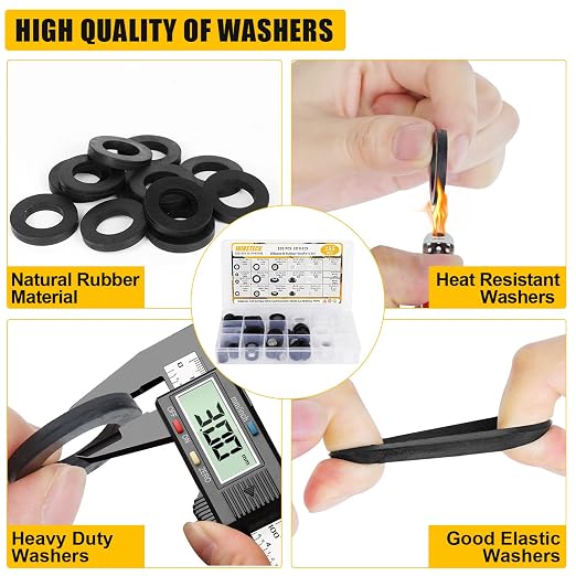 155 PCS Rubber & Silicone Hose Washers Kit, 20 Sizes - Image 7