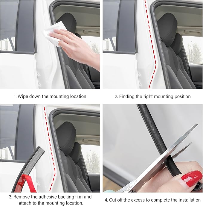 26Ft Automotive Weather Stripping, D-Type Car Door Seal Strip Fits - Image 7