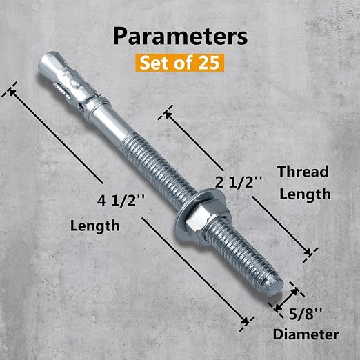 Party Animals 5/8 x 4-1/2 Inch Wedge Anchor - Image 2